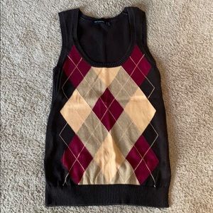 The Limited brown argyle sweater vest size M